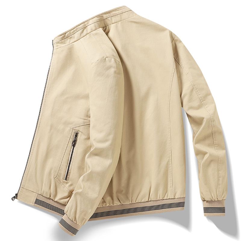 ジャケット 男性用 秋物 ウォッシュドコットン ワークジャケット スタンドカラー ブルゾン ライトアウター カジュアル 春秋冬