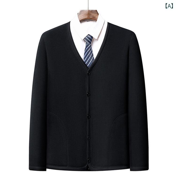 フリース ジャケット 男性用 秋冬 Vネック カーディガン 暖かい 軽い 柔らかい アウター トップス 部屋着 アウトドア