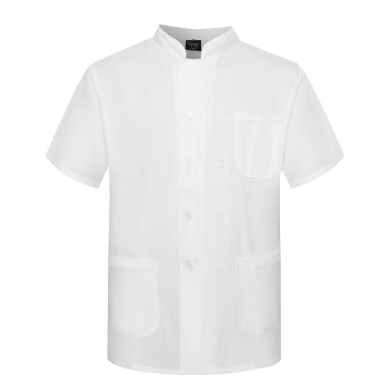調理服 メンズ コックコート 半袖 長袖 薄手 通気性 豪華感 コック長 ホテル レストラン 飲食店 厨房 男性用