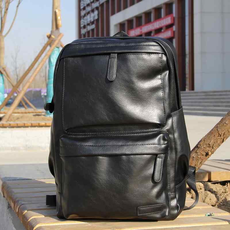 リュック 男性用 PUレザー 学生 鞄 シンプル スタイリッシュ アウトドア 通勤 通学