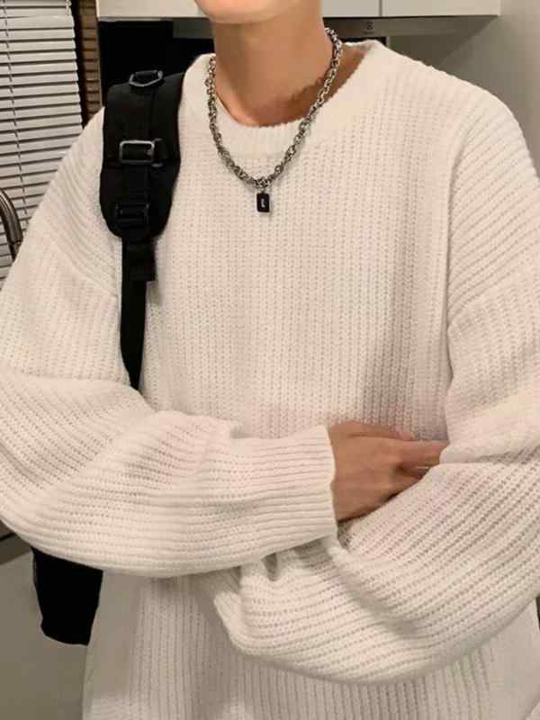 ニット メンズ 男性用 Vネック 長袖 セーター 秋冬 トップス プルオーバー 厚手 無地 暖かい 防寒 あったか カジュアル きれいめ シンプル ベーシック