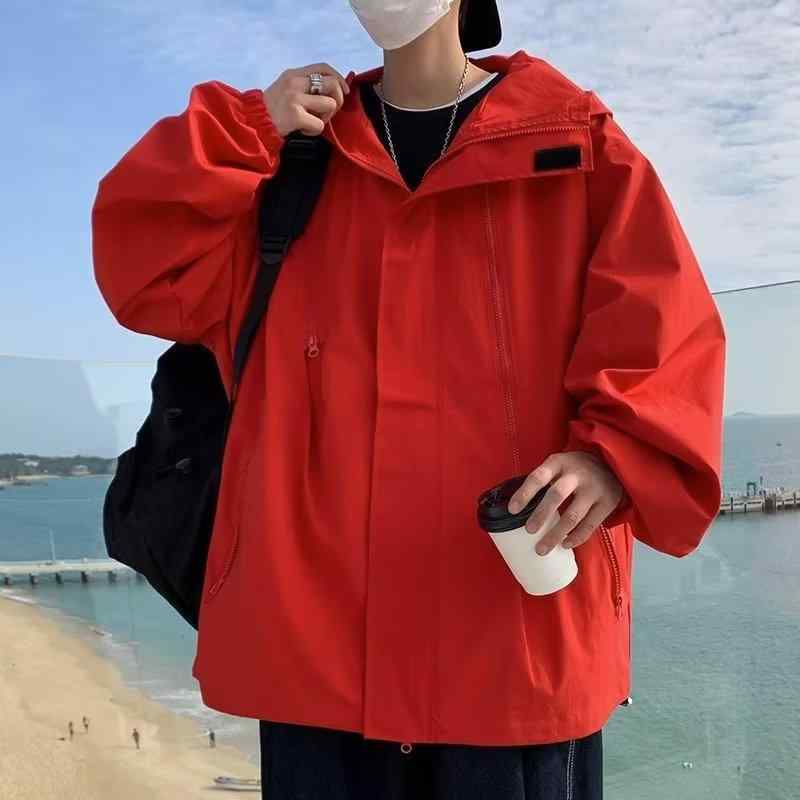 ジャケット 男性用 防風 美式 港風 アウトドア 登山 スポーツ アウター 百搭 ゆったり 冲锋衣 春秋2