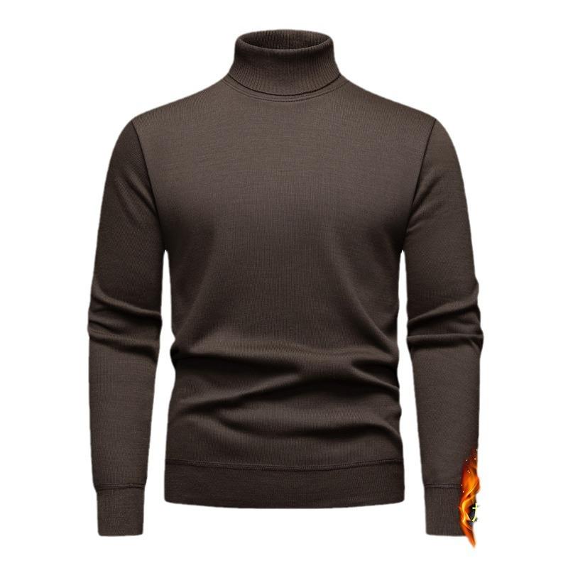 2ニット メンズ 秋冬 加絨 加厚 ハイネック セーター 丸首 ニット トップス 中若者 あったか 防寒