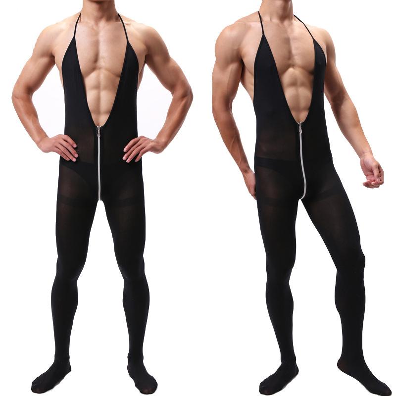 メンズ 男性用 ストッキング 全身タイツ シースルー ストレッチ 伸縮性 通気性 大判サイズ