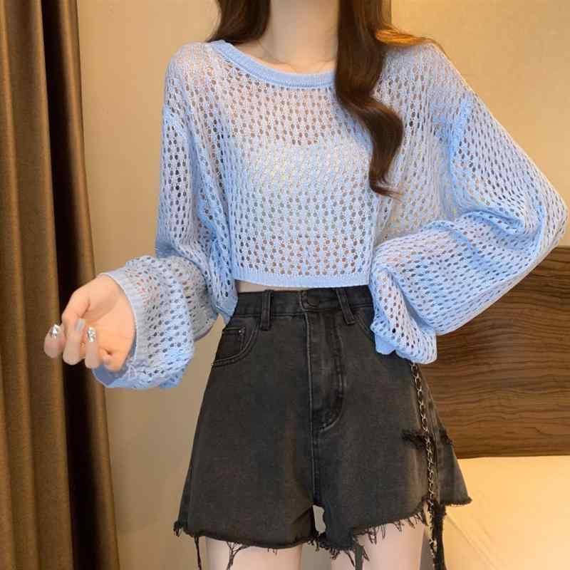 カーディガン レディース 春夏 薄手 メッシュ 接触冷感 糖果色 パステルカラー サマーニット ドルマンスリーブ ラウンドネック 長袖 ショート丈 トップス かわいい 冷房対策・素材: ポリエステル, -・柄: 無地・厚さ: 厚手・組み合わせ: シングル・スタイル: プルオーバー・フィット: ゆったり・袖: ランタンスリーブ・ネックライン: ラウンドネック・袖丈: 長袖・丈: 短め (40cm<丈≤50cm）・カラー: ホワイト, ブラック, イエロー, ピンク, ブルー・サイズ: フリーサイズ・タイプ: スイート・着脱: プルオーバー・スタイル: スイート, フレッシュ・カテゴリー: セーター・生地: 色紡糸・主情報を削除してください。→ 成分含有量: 30%-50%・主成分2含有量: 30%以下