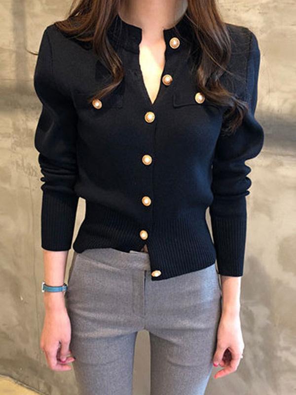 ニットカーディガン レディース 秋冬 ショート丈 厚手 スリム 韓国 レトロ 長袖 アウター トップス 羽織り オフィス カジュアル きれいめ かわいい2