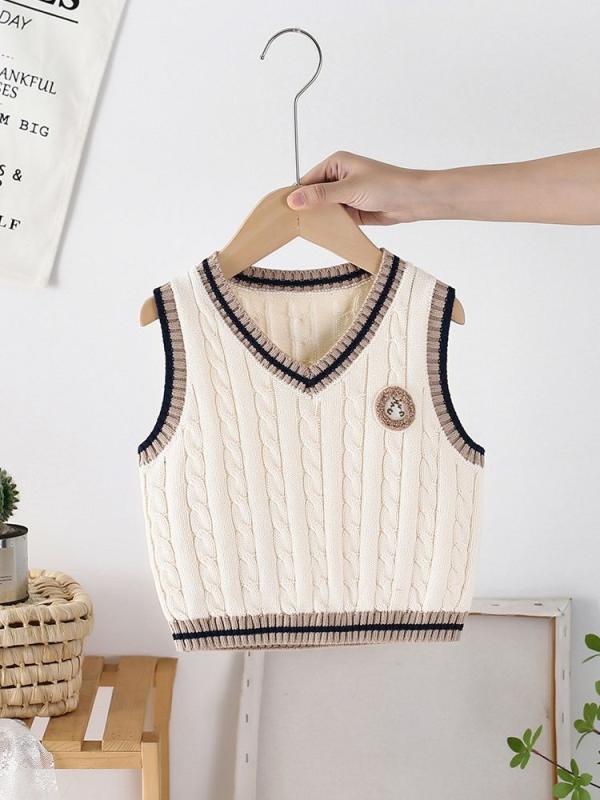 ベビー服 男の子 女の子 ニット ベスト 綿 無地 かわいい チョッキ 春秋