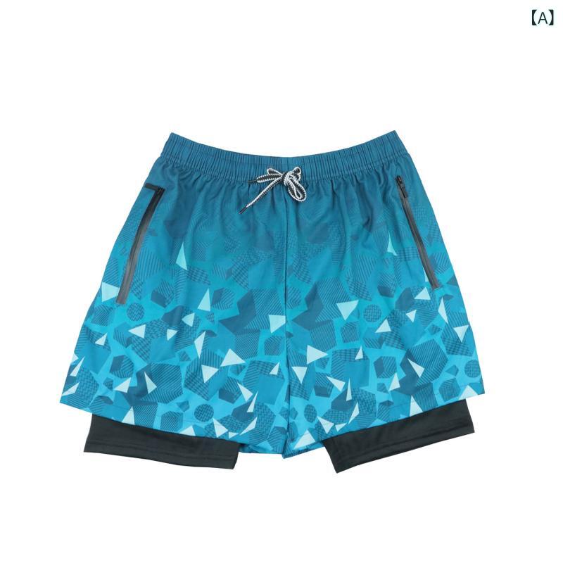 ソファポテトの水着 男性用 サーフパンツ ビーチパンツ 2層構造 リラックスフィット スイムウェア 海水浴 プール｜アングル2