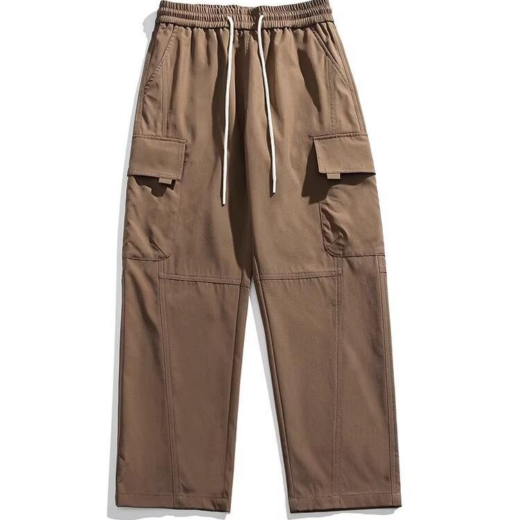 パンツ 男性用 春秋 ワークパンツ ゆったり ワイド ストレート カーゴパンツ 大きめポケット カジュアル