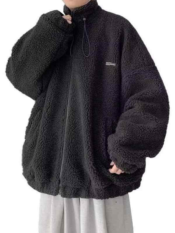 コート メンズ 男性用 秋冬物 シープボア アウター INS風 ゆったり リラックスフィット カジュアル 綿入り 厚手 スタンドカラー あたたかい 防寒