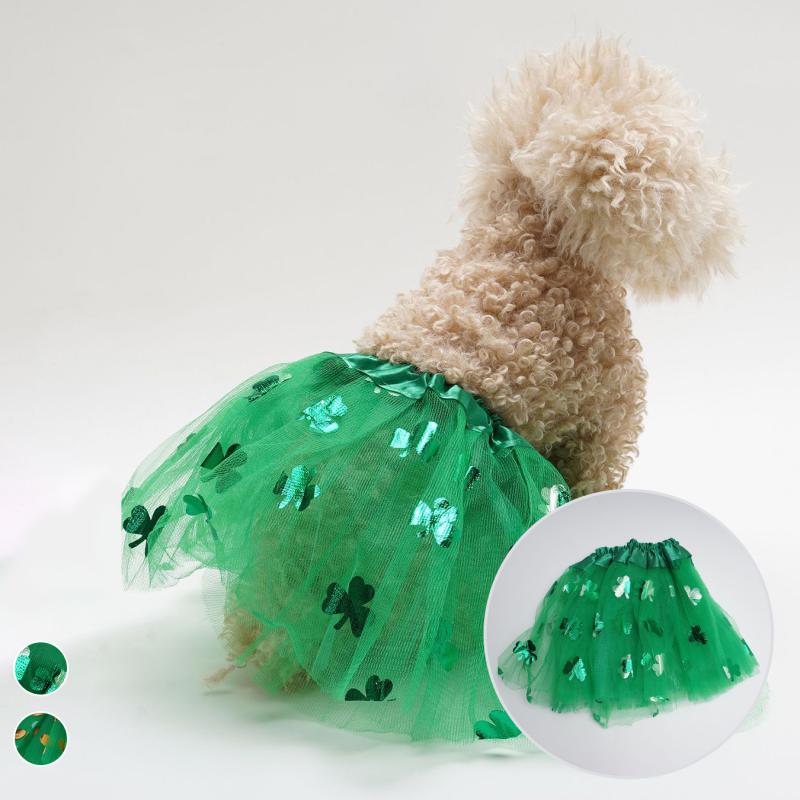 スカート 犬用 アイルランド クローバー ドット チュールスカート ハロウィン パーティー コスチューム