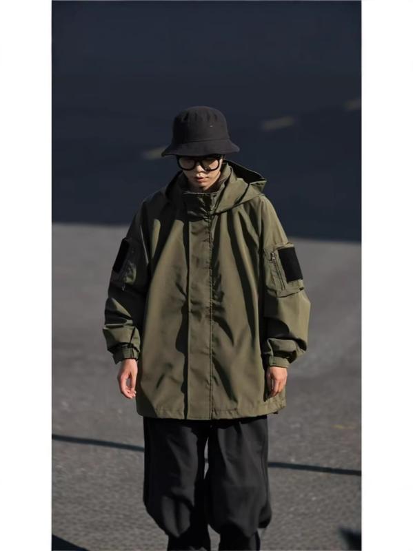 ジャケット 男性用 マウンテンパーカー 春秋 撥水 防風 フード付き ゆったり カジュアル ワークウェア ブルゾン アウター2