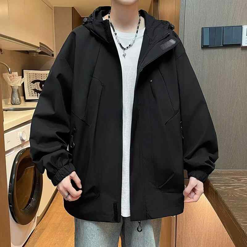 ジャケット 男性用 春秋 カジュアル ワーク 連帽 アウトドア スポーツ ウインドブレーカー
