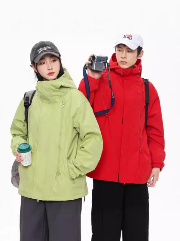 アウター 男性用 ブルゾン 秋冬 アウトドア 撥水 防風 フード付き 無地 ジップアップ ジャケット ジャンパー 普段使い カジュアル