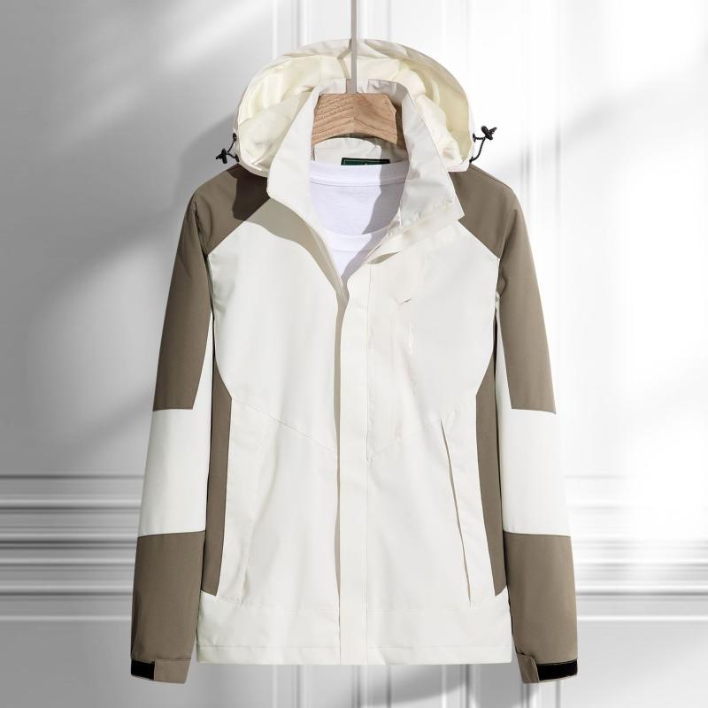 マウンテンパーカー 男性用 アウトドア 登山 フード付き 配色 切り替え 春秋 アウター ジャケット