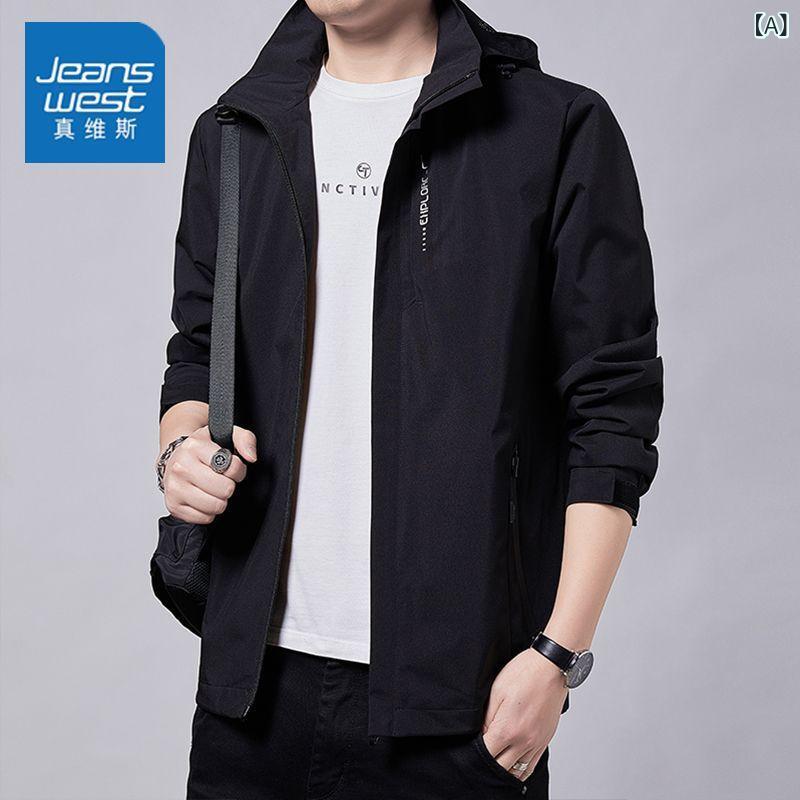 Rakuten - マウンテンパーカー 男性用 アウター 取り外し可能 フード付き 登山服 アウトドア スポーツ ジャケット 防風 防水 春秋2