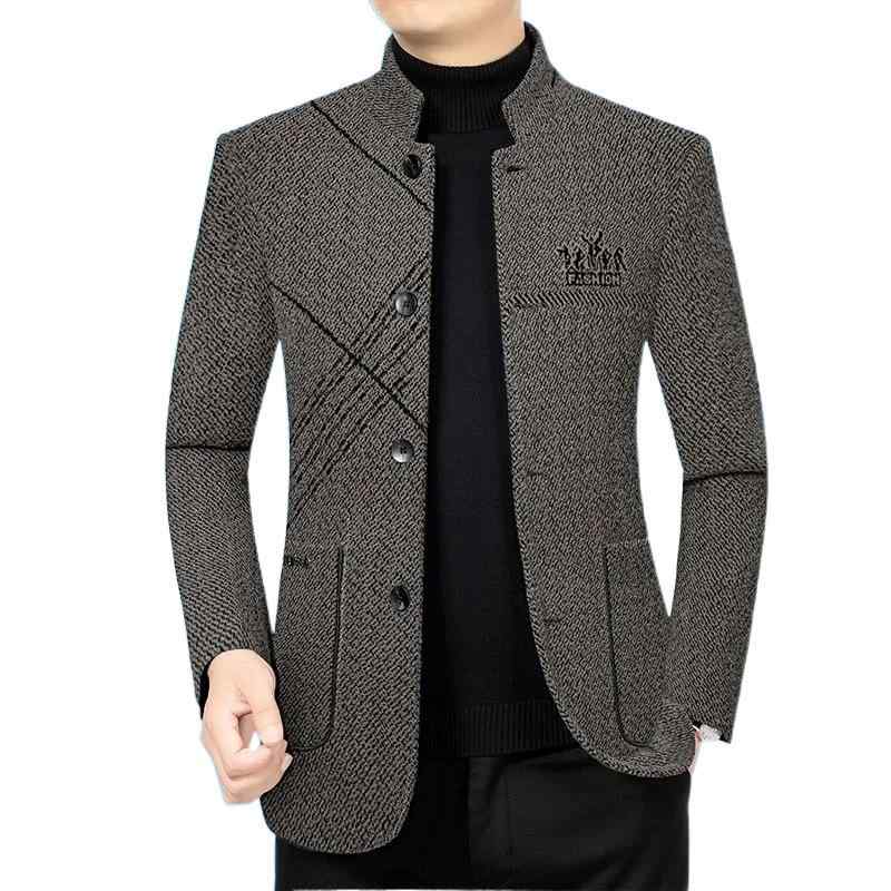 コート 男性用 ウール ミドル丈 秋冬 アウター ビジネス カジュアル スタンドカラー ジャケット 厚手 裏起毛 あった…