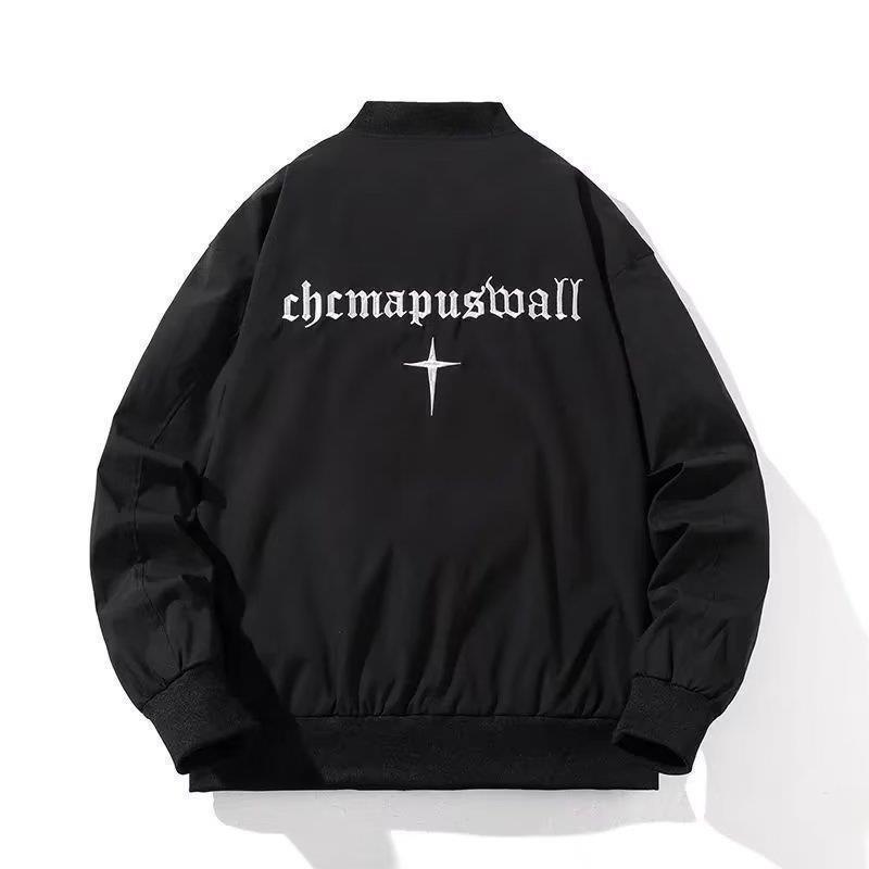 ジャケット 男性用 薄手 フライトジャケット アウター 日系 ストリート 星柄 刺繍 野球服 カップル