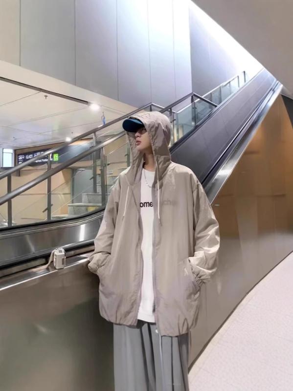 アウター 男性用 薄手 UVカット パーカー 接触冷感 紫外線対策 ラッシュガード 普段使い 部屋着 アウトドア 春夏