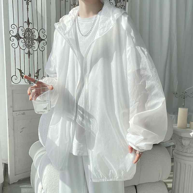 ジャケット 男性用 UVカット 接触冷感 通気性 軽量 薄手 アウトドア スポーツ 普段使い フード付き ジャンパー ブルゾン