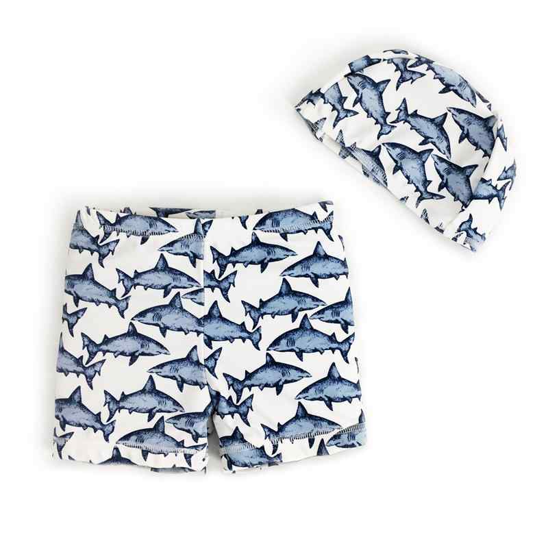 水着 子供 男児 韓国 サメ柄 プリント かわいい 速乾 ショートパンツ ビーチパンツ 小学生 中学生 幼児 ベビー スイムウェア