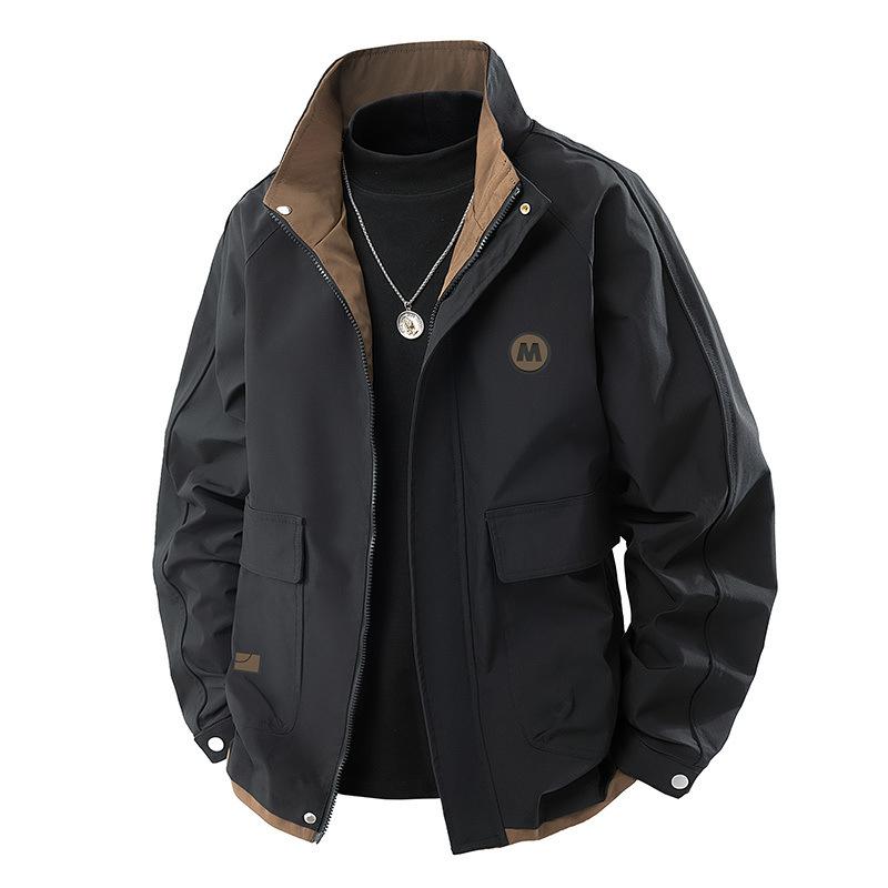 ジャケット 男性用 スタンドカラー ブルゾン ゆったりサイズ ワーク ウェア アウトドア 撥水 防風 春秋 スポーティー