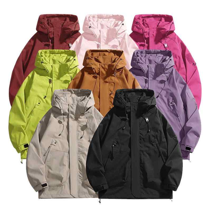 マウンテンパーカー メンズ 春秋 薄手 無地 ワークジャケット アウトドア 防風 撥水 登山(4.0)