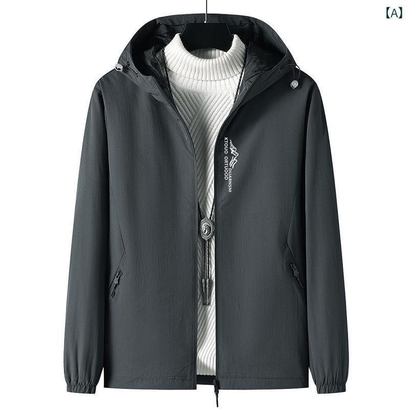マウンテンパーカー 男性用 防風 防水 撥水 アウター 大きいサイズ アウトドア 登山 春秋 薄手