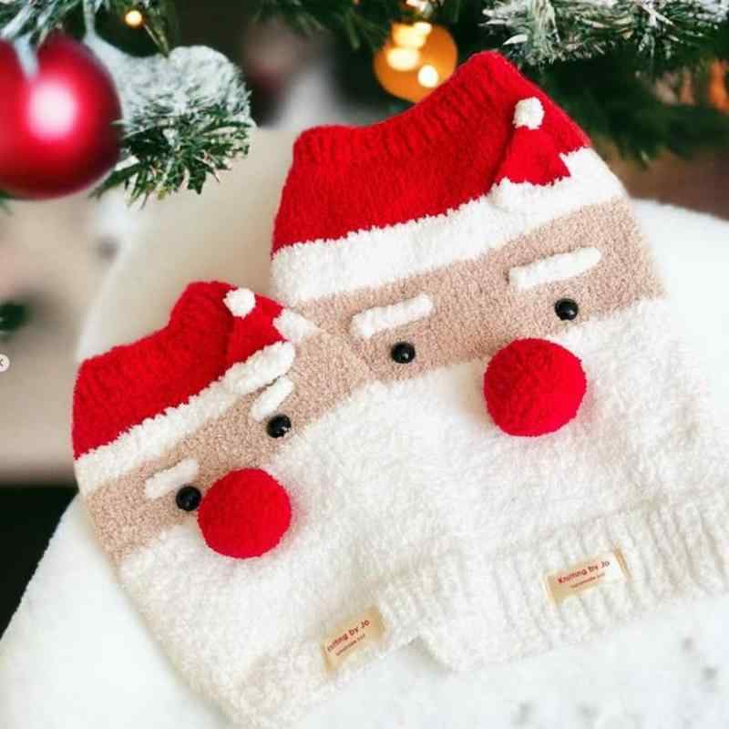 犬 服 秋冬 クリスマス サンタ ノースリーブ セーター テディ 猫 ニット クリスマス 节日 ペット 服