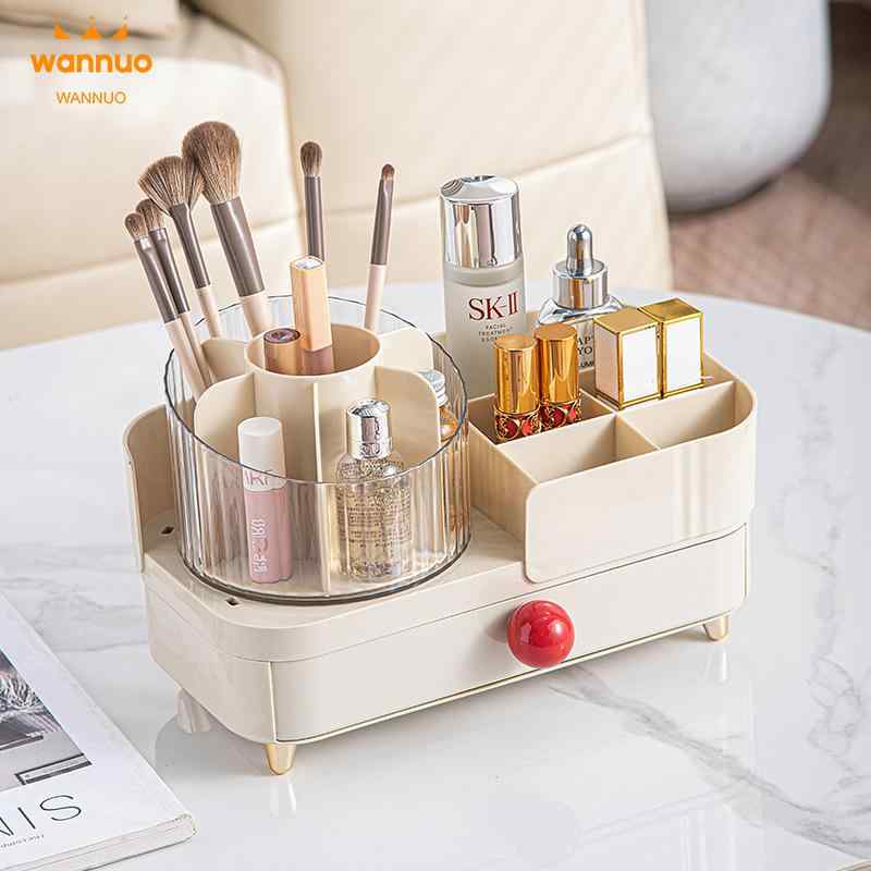 化粧品 収納ボックス 豪華感 デスク 大容量 ドレッサー 防塵 スキンケア 軽奢 メイクブラシ筒