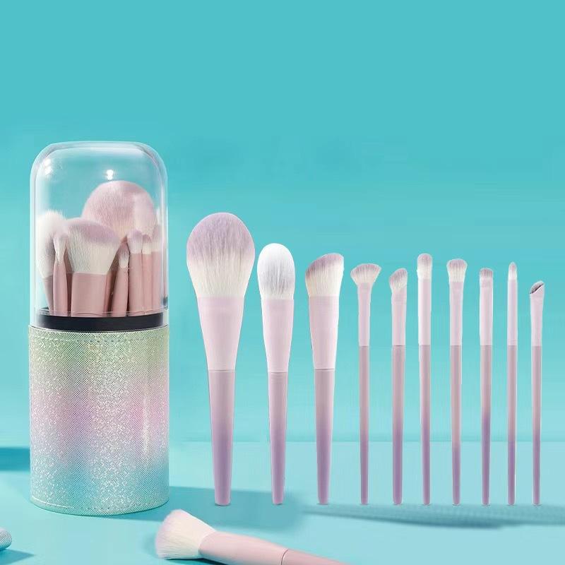 メイクブラシ セット かわいい 柔 大号 フェイスブラシ チークブラシ アイシャドウブラシ パープル系