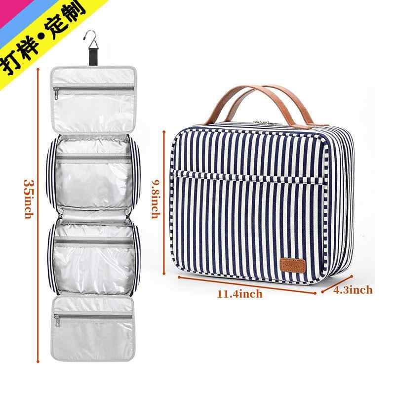 トラベルポーチ キャンバス 帆布 洗面用具ポーチ 防水 持ち手付き 化粧ポーチ 旅行用 普段使い