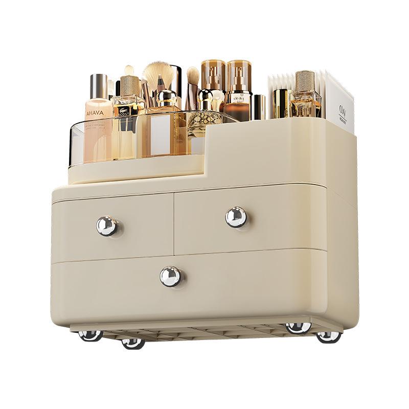 コスメボックス 大容量 回転式 引き出し付き 卓上 化粧品収納 メイクボックス スキンケア用品収納 整理..