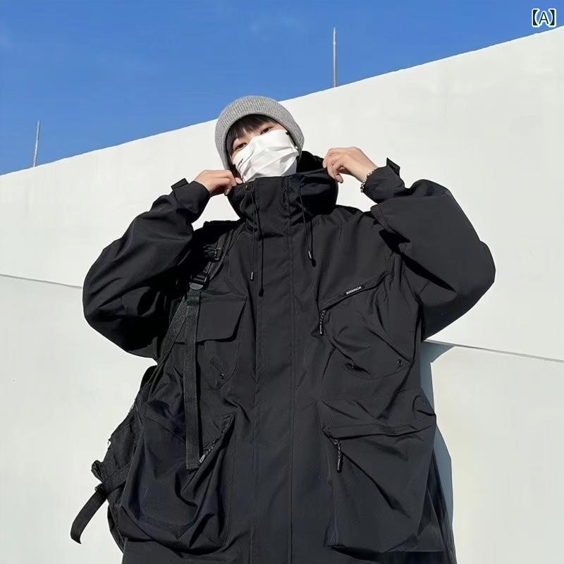 ジャケット メンズ 男性用 秋冬 ブルゾン ジャンパー マウンテンパーカー 撥水 防風 防寒 ワーク スポーツ アウトドア フード付き