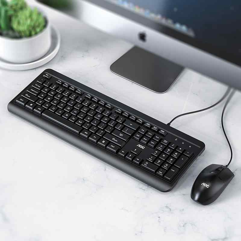 キーボード マウス セット USB 有線 デスクトップパソコン ノートパソコン 事務用 ブラック ホワイト2(2.0)