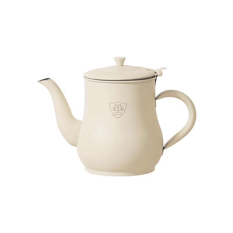 油 ポット 316 ステンレス製 醤油差し ミルクホワイト 家庭用 オイルボトル 液だれ防止 フィルター付き..