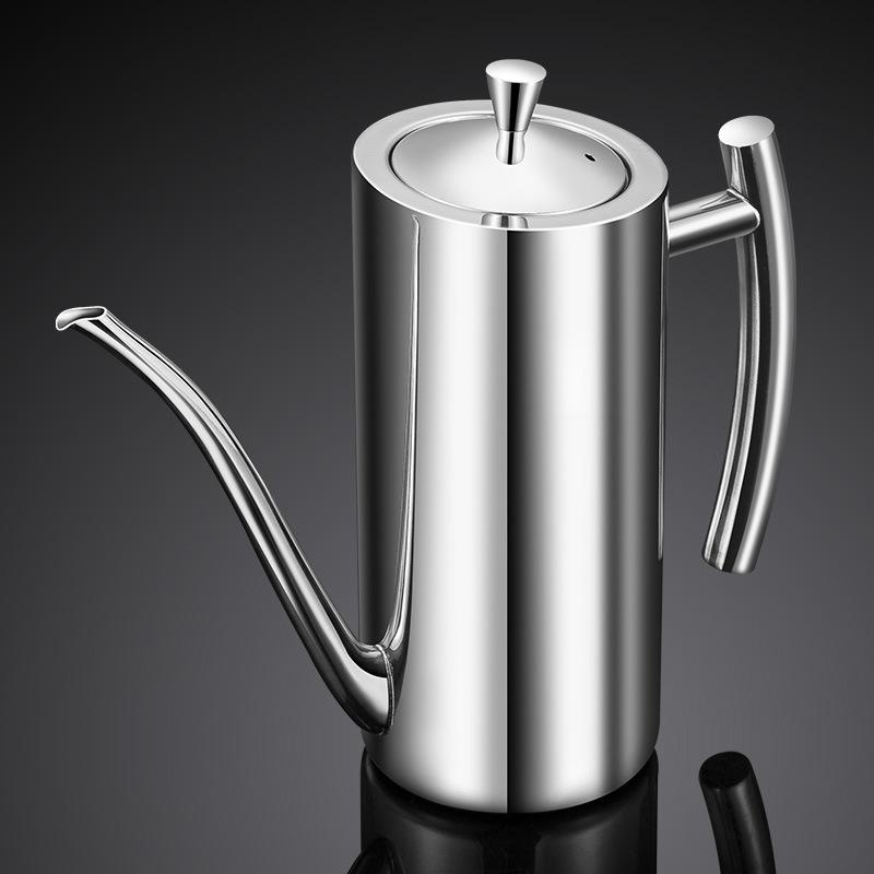 オイルポット 304 ステンレス製 油壺 風 キッチン用品 食用油入れ 漏れ防止 700ml 500ml 大容量