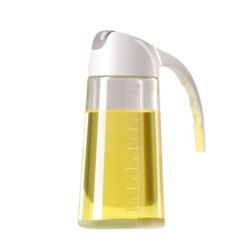 調理器具 自動開閉オイルボトル ガラス製 大容量 目盛り付き オイル差し 醤油 酢 調味料入れ