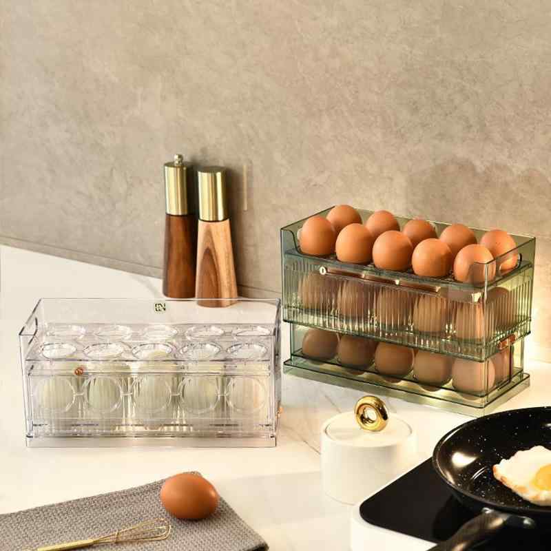 Slim Kitchen Racks - 卵ケース 冷蔵庫 サイドドア 三段 卵入れ キッチン 卵ホルダー 保存 整理