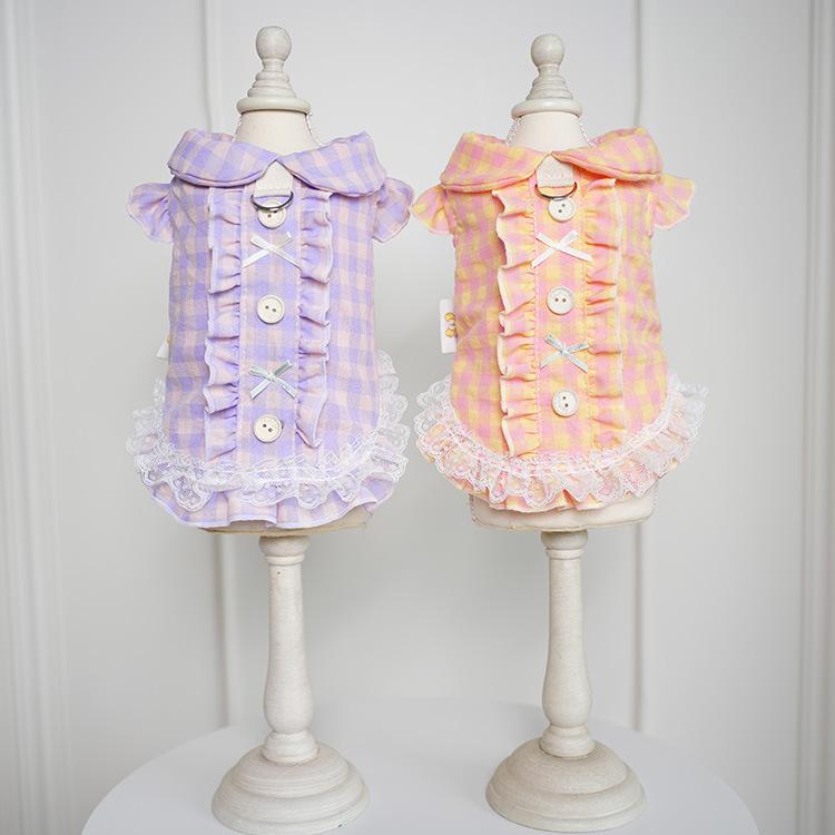 犬服 猫服 シャツ 春夏 ペット服 蝶結び ドッグウェア 通気性 快適 かわいい お散歩