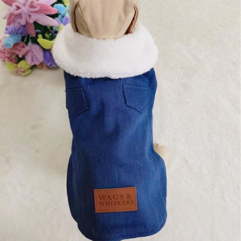 ペット服 犬用 デニム ジャケット 背面 ダブルポケット付き ドッグウェア カジュアル2