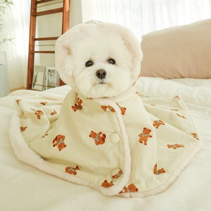 ペット 毛布 小型犬 テディ ビション 加絨 厚手 ブランケット 寝袋 猫 犬 ポンチョ 服