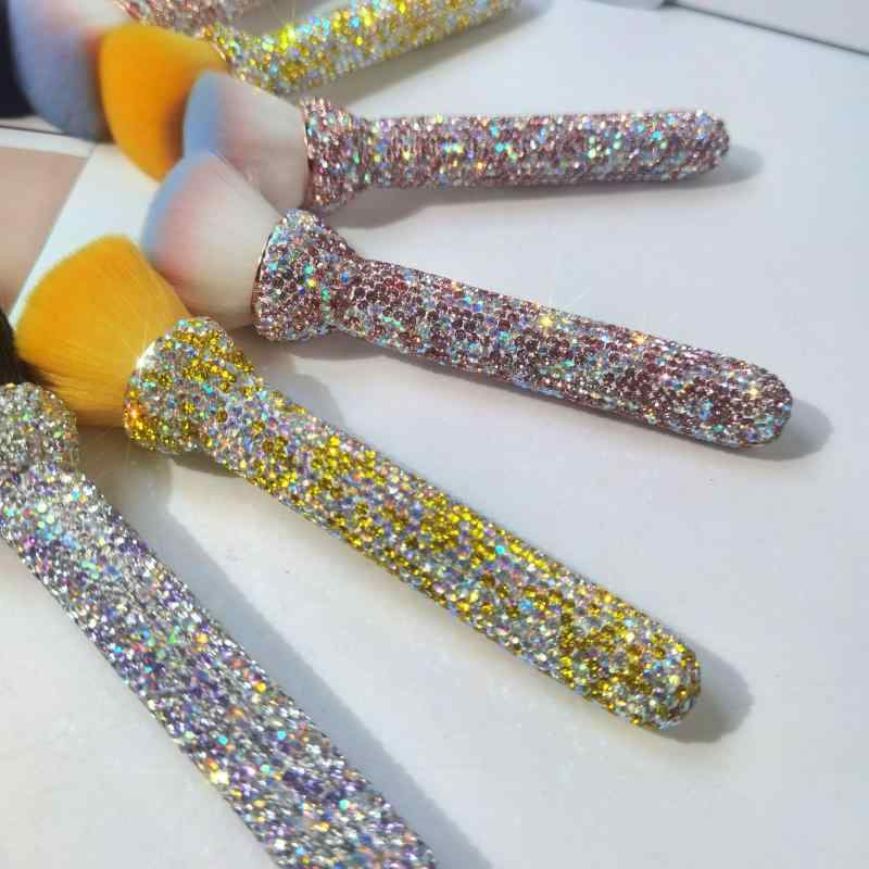 メイクブラシ 豪華感 旅行 携帯 散粉ブラシ 化粧ブラシ 柔らかい フェイスブラシ 水钻 メイク道具2