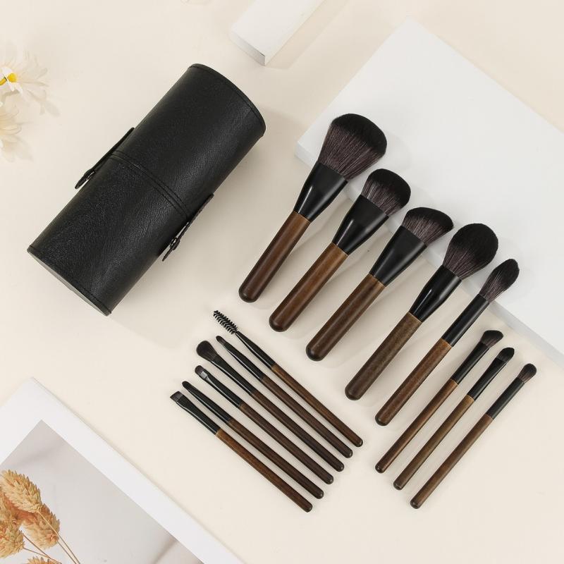 メイクブラシ 14本セット 模倣リス 全セット 灰リス 粗光峰 パウダーブラシ ファンデーションブラシ ア..