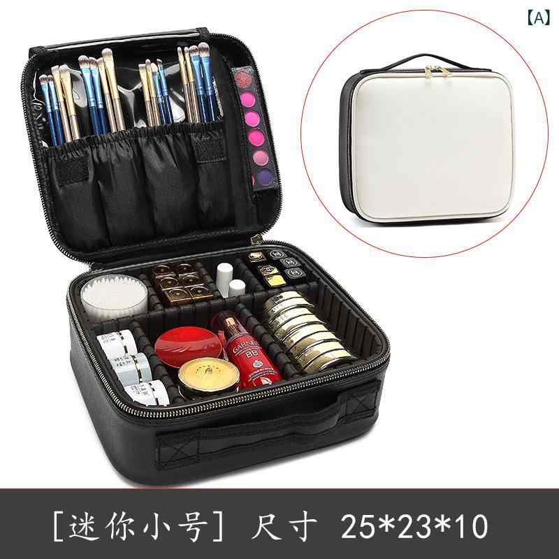 化粧ポーチ レディース 大容量 持ち運び 携帯用 メイクボックス メイク道具 収納 PUレザー 旅行用 シンプル ネイル 美容 コスメティック sofapotato-10274138 ソファポテト サンプル画像2
