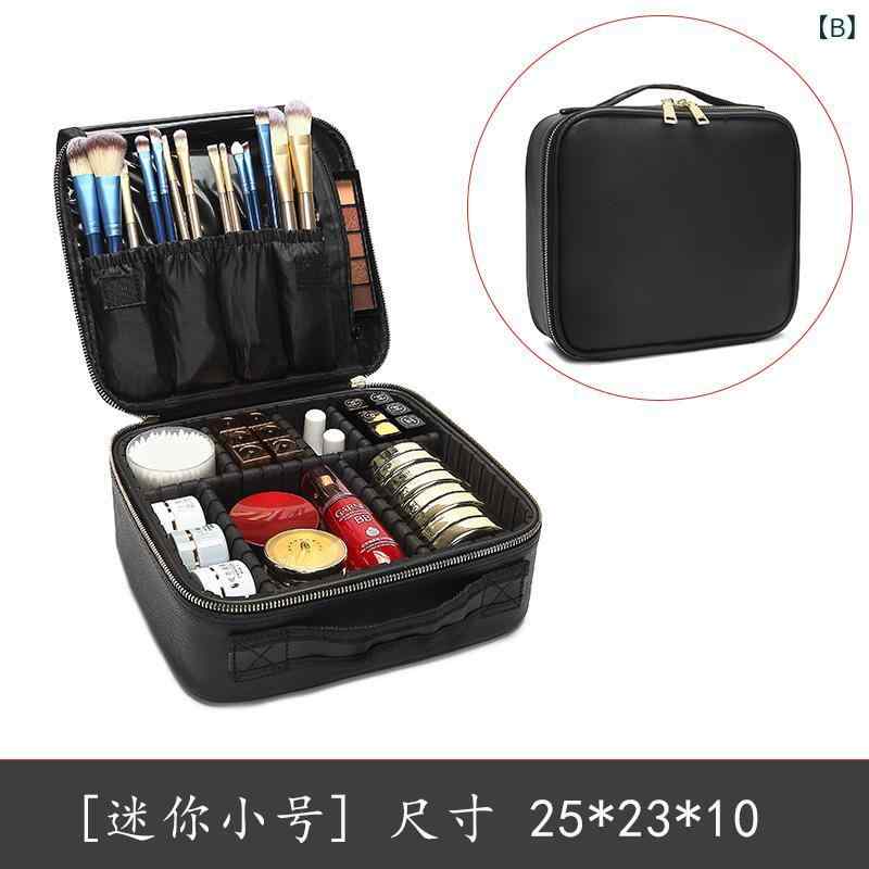 化粧ポーチ レディース 大容量 持ち運び 携帯用 メイクボックス メイク道具 収納 PUレザー 旅行用 シンプル ネイル 美容 コスメティック sofapotato-10274138 ソファポテト サンプル画像3