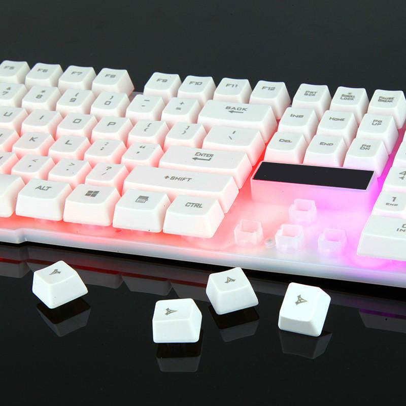 キーボード マウス セット メカニカル風 浮遊 キーキャップ 発光 ブラック ホワイト2