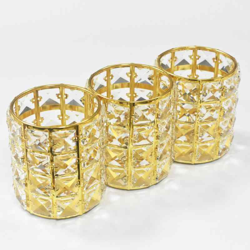 ペン立て 化粧ブラシ収納 メイクブラシ ケース コスメ収納 卓上収納 文房具入れ 金属製 電気メッキ加工 クリスタル風 インテリア2