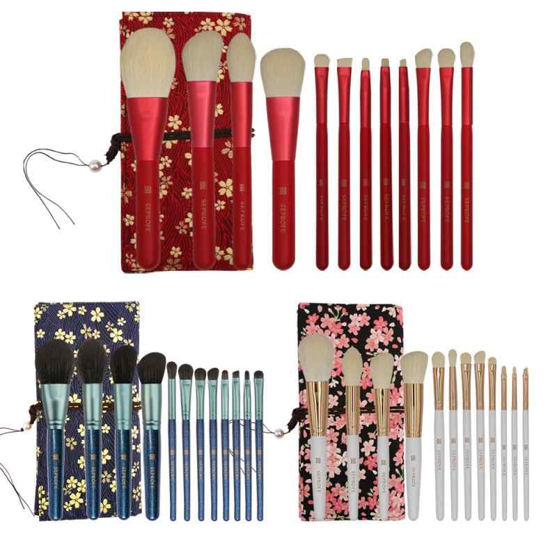 メイクブラシ 12支 セット 桜 携帯用 熊野筆 風 仿生 柔らかい毛 フェイスブラシ アイシャドウブラシ