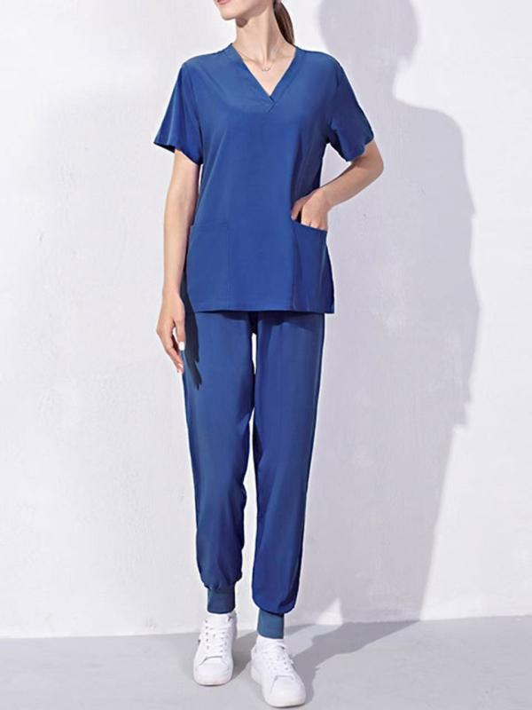 手術衣 レディース 歯科 介護 スクラブ 白衣 上下セット 半袖 接触冷感 洗える 美容 制服 病院 整体 看..